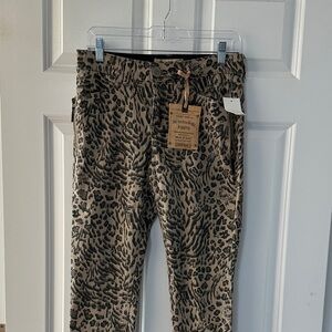 Democracy Leopard Print Pants - Brown and Black